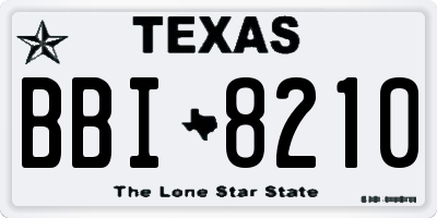 TX license plate BBI8210
