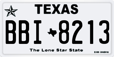 TX license plate BBI8213