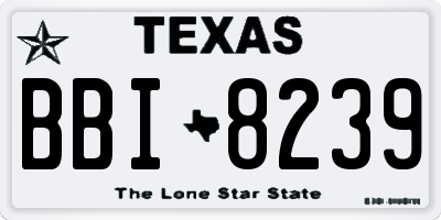 TX license plate BBI8239