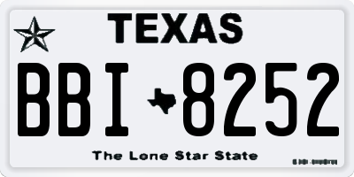 TX license plate BBI8252
