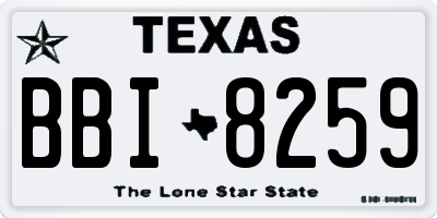 TX license plate BBI8259