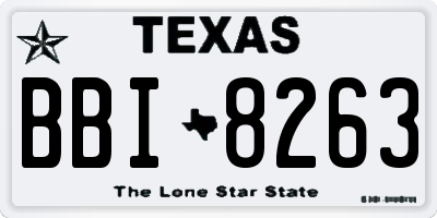 TX license plate BBI8263