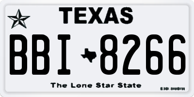TX license plate BBI8266