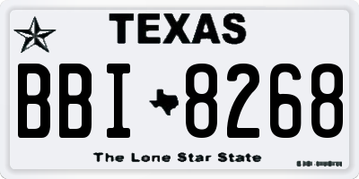 TX license plate BBI8268