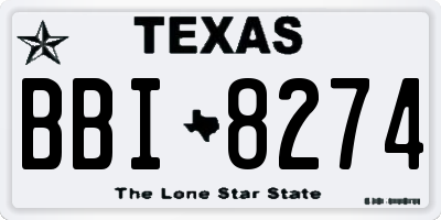 TX license plate BBI8274