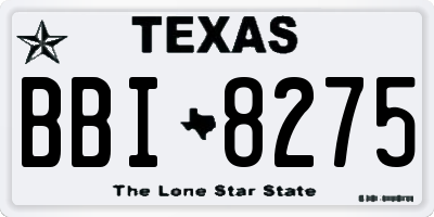 TX license plate BBI8275