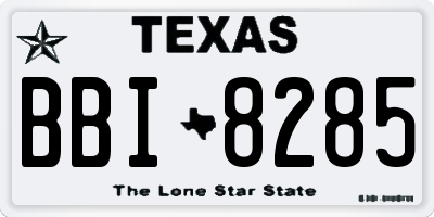 TX license plate BBI8285