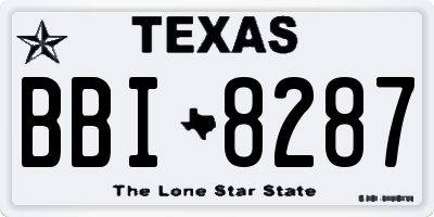 TX license plate BBI8287