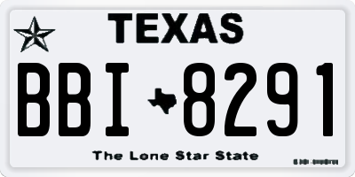 TX license plate BBI8291