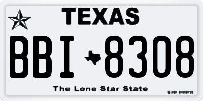 TX license plate BBI8308