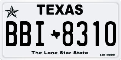 TX license plate BBI8310