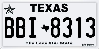 TX license plate BBI8313