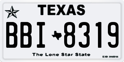TX license plate BBI8319
