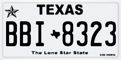 TX license plate BBI8323