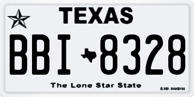 TX license plate BBI8328