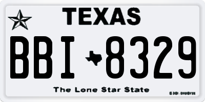 TX license plate BBI8329