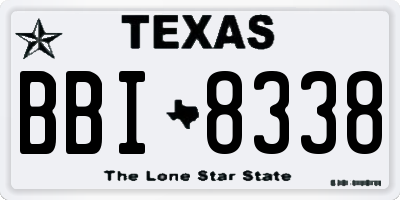 TX license plate BBI8338