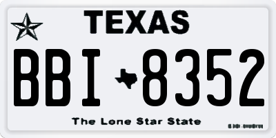 TX license plate BBI8352