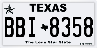 TX license plate BBI8358