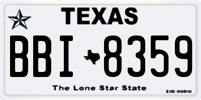 TX license plate BBI8359
