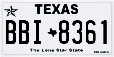 TX license plate BBI8361