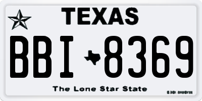 TX license plate BBI8369