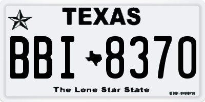 TX license plate BBI8370