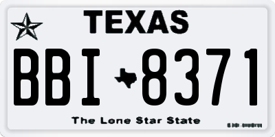 TX license plate BBI8371