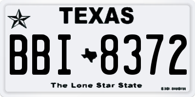 TX license plate BBI8372