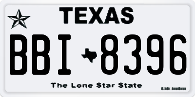 TX license plate BBI8396