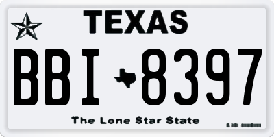 TX license plate BBI8397