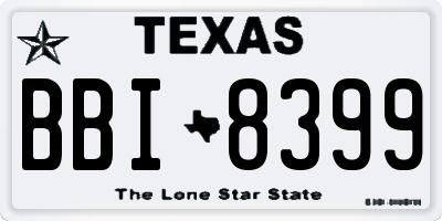 TX license plate BBI8399