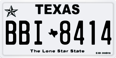 TX license plate BBI8414