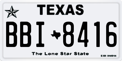 TX license plate BBI8416