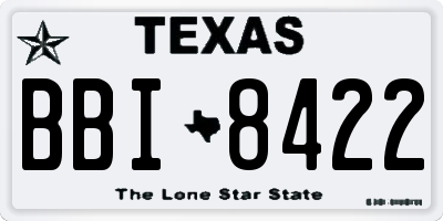 TX license plate BBI8422