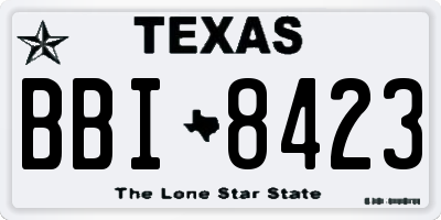 TX license plate BBI8423