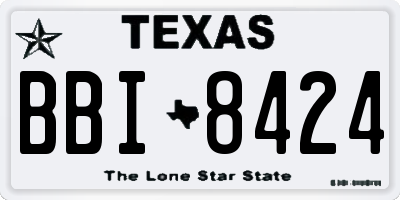 TX license plate BBI8424