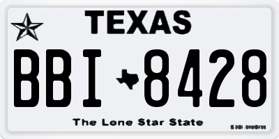 TX license plate BBI8428