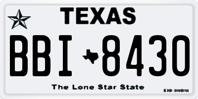 TX license plate BBI8430