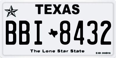 TX license plate BBI8432