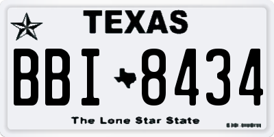 TX license plate BBI8434