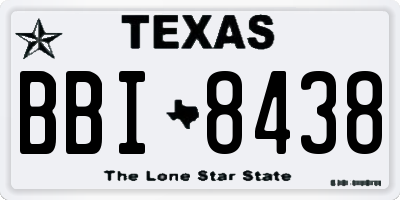 TX license plate BBI8438