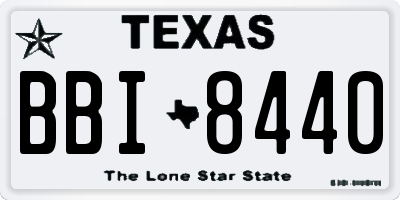 TX license plate BBI8440