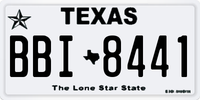 TX license plate BBI8441