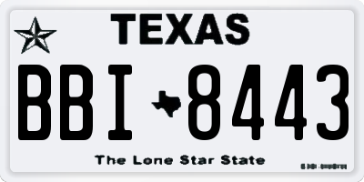 TX license plate BBI8443