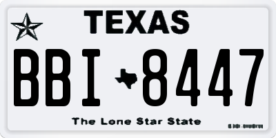 TX license plate BBI8447