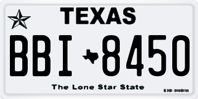 TX license plate BBI8450