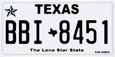 TX license plate BBI8451