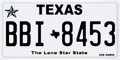 TX license plate BBI8453