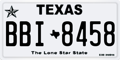 TX license plate BBI8458